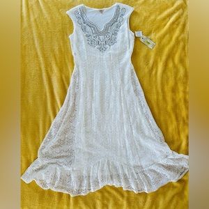 White sleeveless dress by Reba NWT